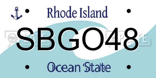 SBGO48 Rhode Island License Plate
