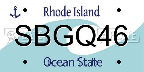 SBGQ46 Rhode Island License Plate