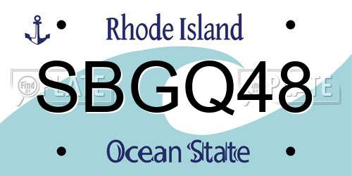 SBGQ48 Rhode Island License Plate
