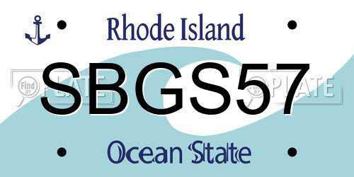 SBGS57 Rhode Island License Plate