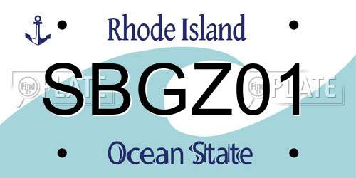 SBGZ01 Rhode Island License Plate