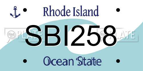 SBI258 Rhode Island License Plate
