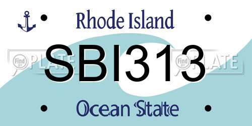 SBI313 Rhode Island License Plate