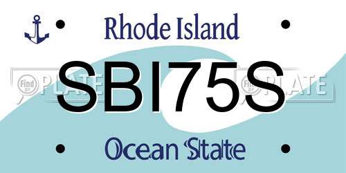 SBI75S Rhode Island License Plate