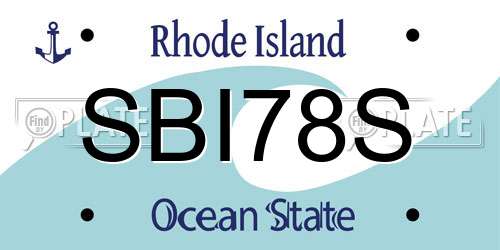 SBI78S Rhode Island License Plate