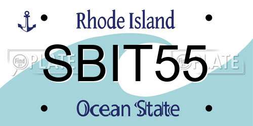 SBIT55 Rhode Island License Plate