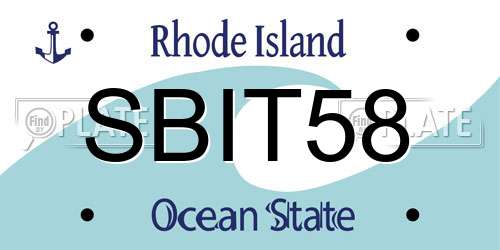 SBIT58 Rhode Island License Plate