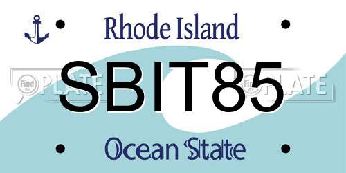 SBIT85 Rhode Island License Plate