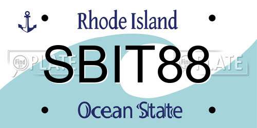 SBIT88 Rhode Island License Plate