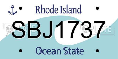 SBJ1737 Rhode Island License Plate