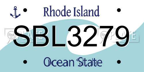 SBL3279 Rhode Island License Plate