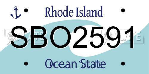 SBO2591 Rhode Island License Plate