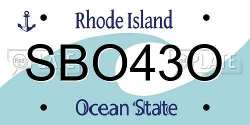 SBO43O Rhode Island License Plate