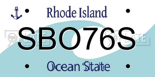 SBO76S Rhode Island License Plate