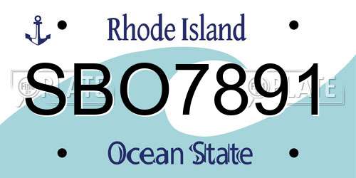 SBO7891 Rhode Island License Plate