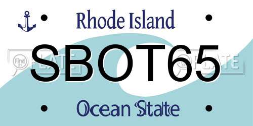SBOT65 Rhode Island License Plate