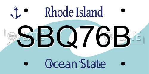SBQ76B Rhode Island License Plate
