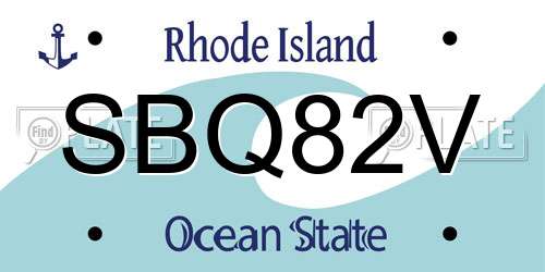 SBQ82V Rhode Island License Plate