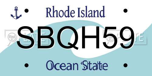 SBQH59 Rhode Island License Plate