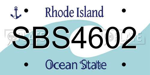 SBS4602 Rhode Island License Plate