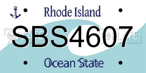 SBS4607 Rhode Island License Plate