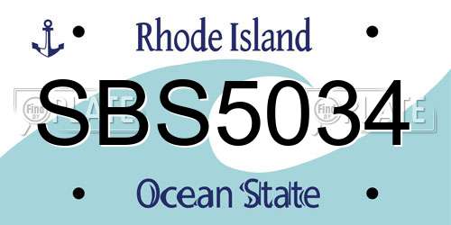 SBS5034 Rhode Island License Plate