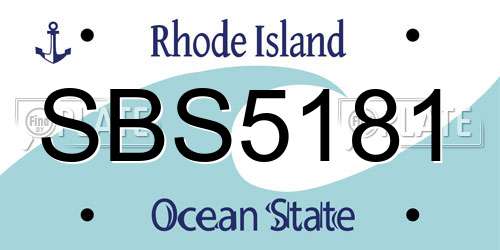 SBS5181 Rhode Island License Plate