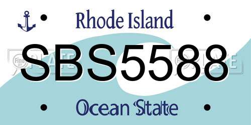 SBS5588 Rhode Island License Plate