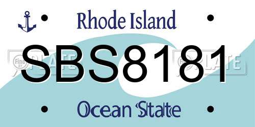 SBS8181 Rhode Island License Plate