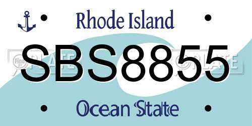 SBS8855 Rhode Island License Plate