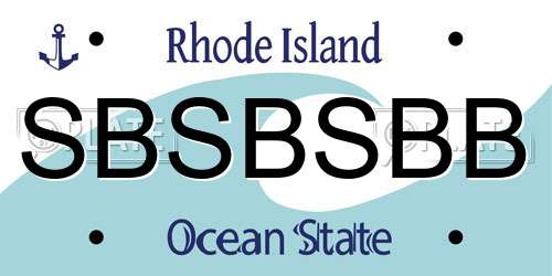 SBSBSBB Rhode Island License Plate