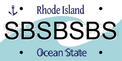 SBSBSBS Rhode Island License Plate