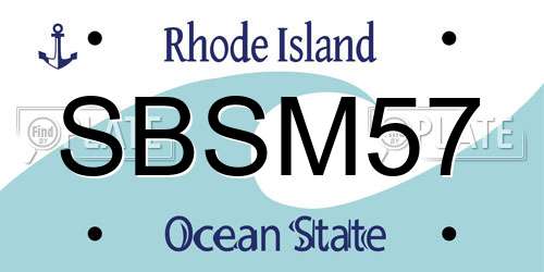 SBSM57 Rhode Island License Plate