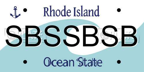 SBSSBSB Rhode Island License Plate