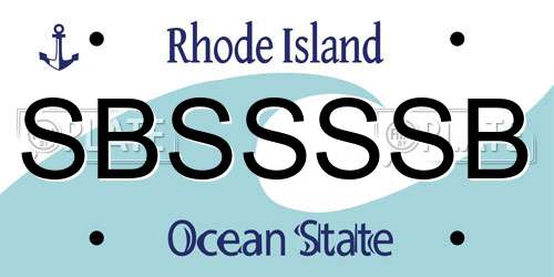 SBSSSSB Rhode Island License Plate
