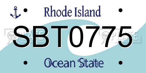 SBT0775 Rhode Island License Plate