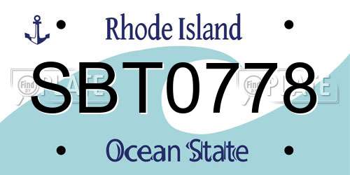 SBT0778 Rhode Island License Plate