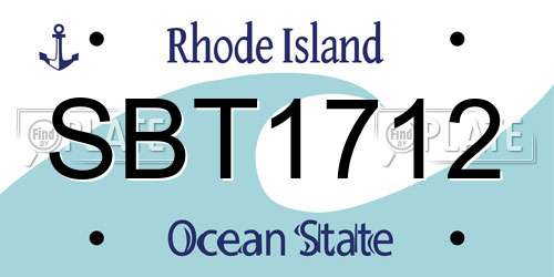 SBT1712 Rhode Island License Plate