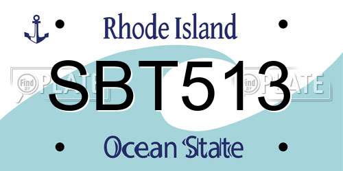 SBT513 Rhode Island License Plate