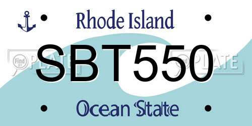 SBT550 Rhode Island License Plate