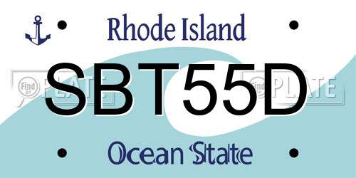 SBT55D Rhode Island License Plate