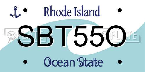 SBT55O Rhode Island License Plate