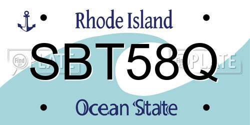 SBT58Q Rhode Island License Plate