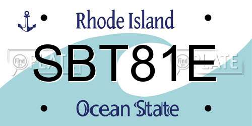 SBT81E Rhode Island License Plate
