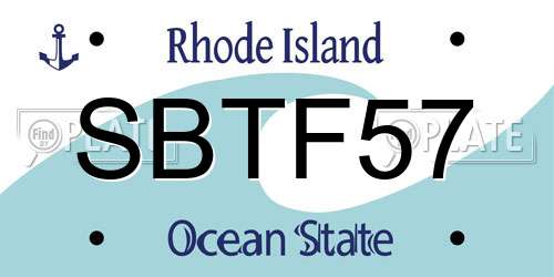 SBTF57 Rhode Island License Plate