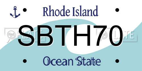 SBTH70 Rhode Island License Plate