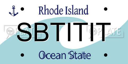 SBTITIT Rhode Island License Plate