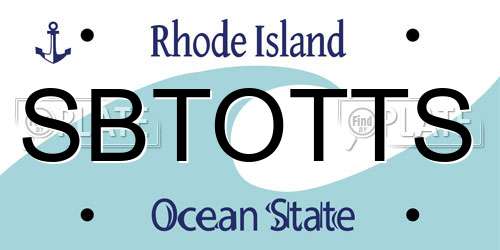 SBTOTTS Rhode Island License Plate
