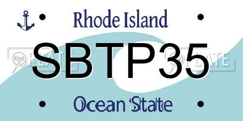 SBTP35 Rhode Island License Plate