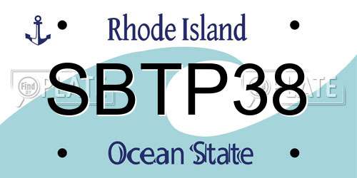 SBTP38 Rhode Island License Plate